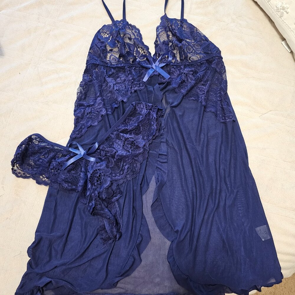 NWOT Babydoll Dress w Matching Panties (Purple)